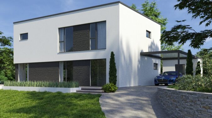 Casa prefabricada con fachada en piedra natural - Lercasa - Master: Casas  prefabricadas modulares.